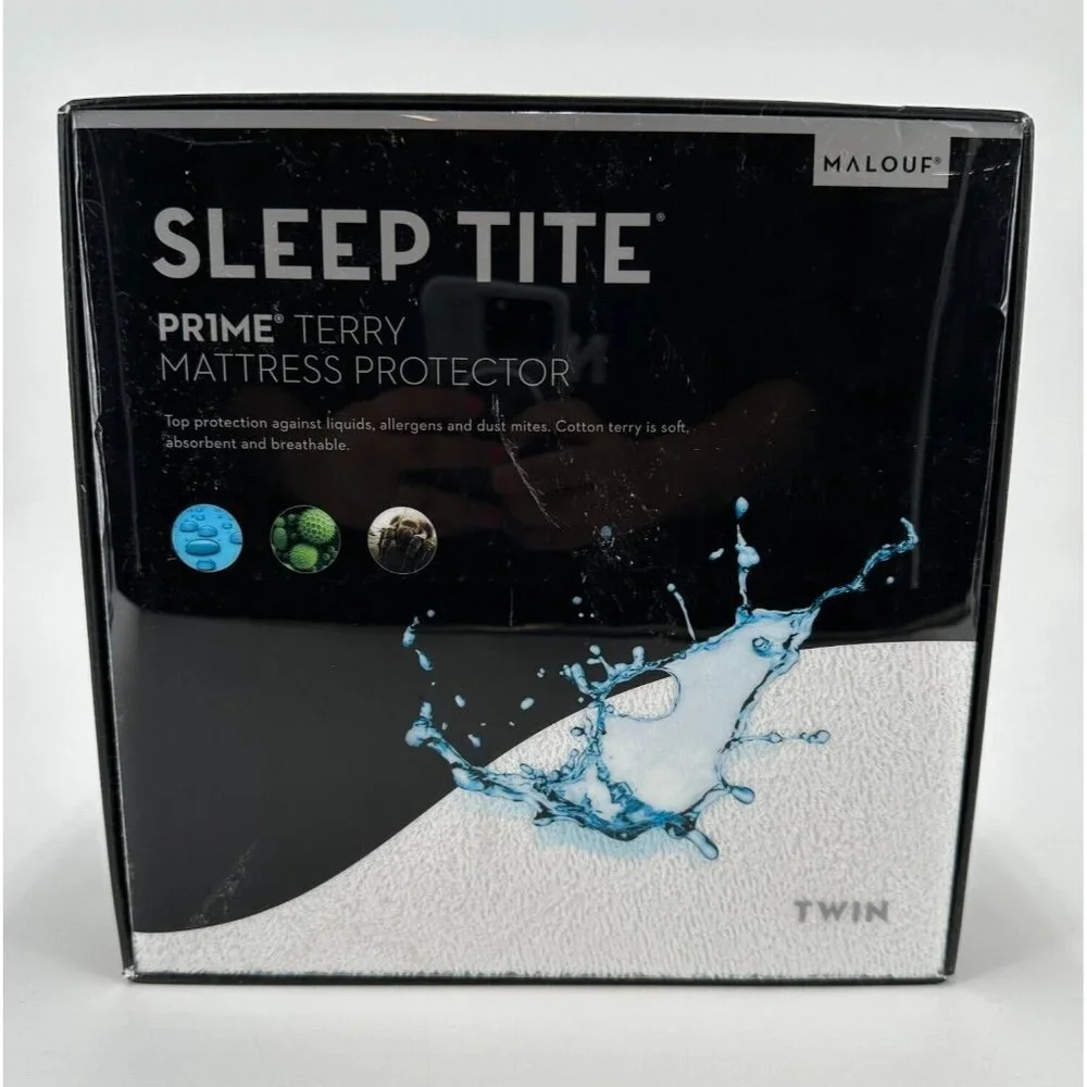 Malouf SLEEP TITE Prime Terry Waterproof Mattress Protector Single TWIN Size Bed